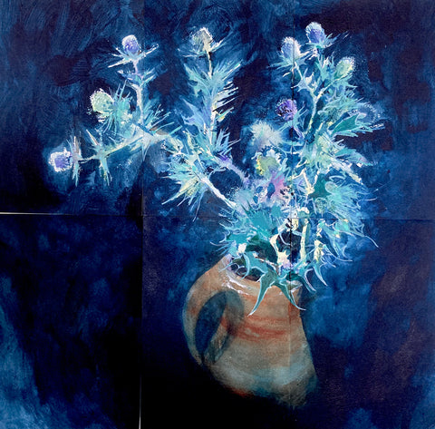 Sea Holly in a Leach Jug
